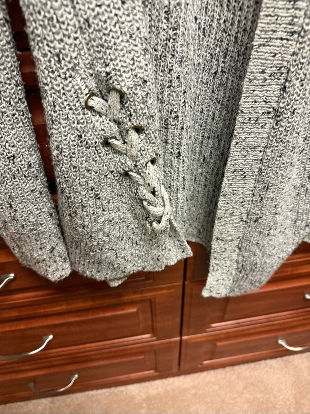 American Eagle Gray & Black Cardigan Sweater